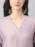 Women's Lavender Chinon Embellished Kurta with Pant and Dupatta